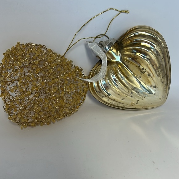 Gold Heart-Shaped Holiday Ornament set - Picture 6 of 8